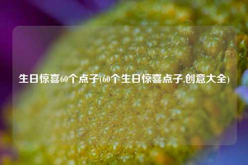 生日惊喜60个点子(60个生日惊喜点子,创意大全)